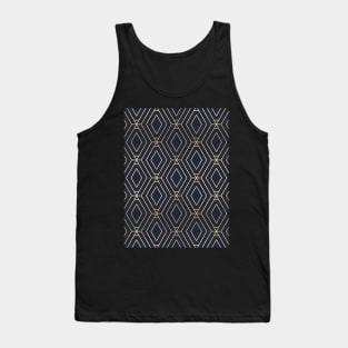 Navy & Gold Diamond Geometric Tank Top